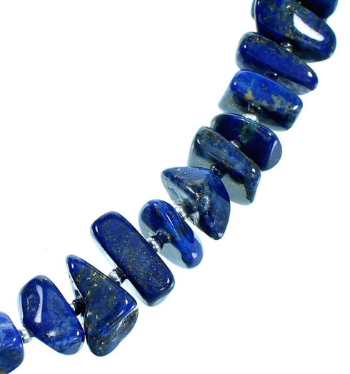 Coral And Lapis Sterling Silver Bead Necklace RX114234